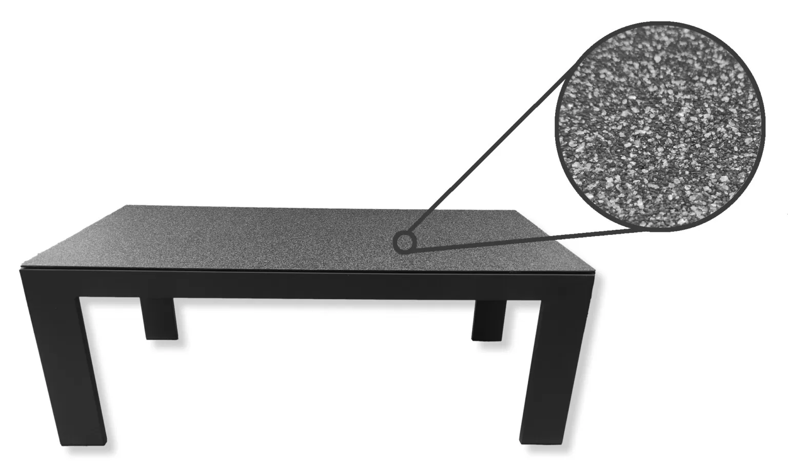 Detal faktury blatu RAGNAR — kamień natryskowy zbliżenie