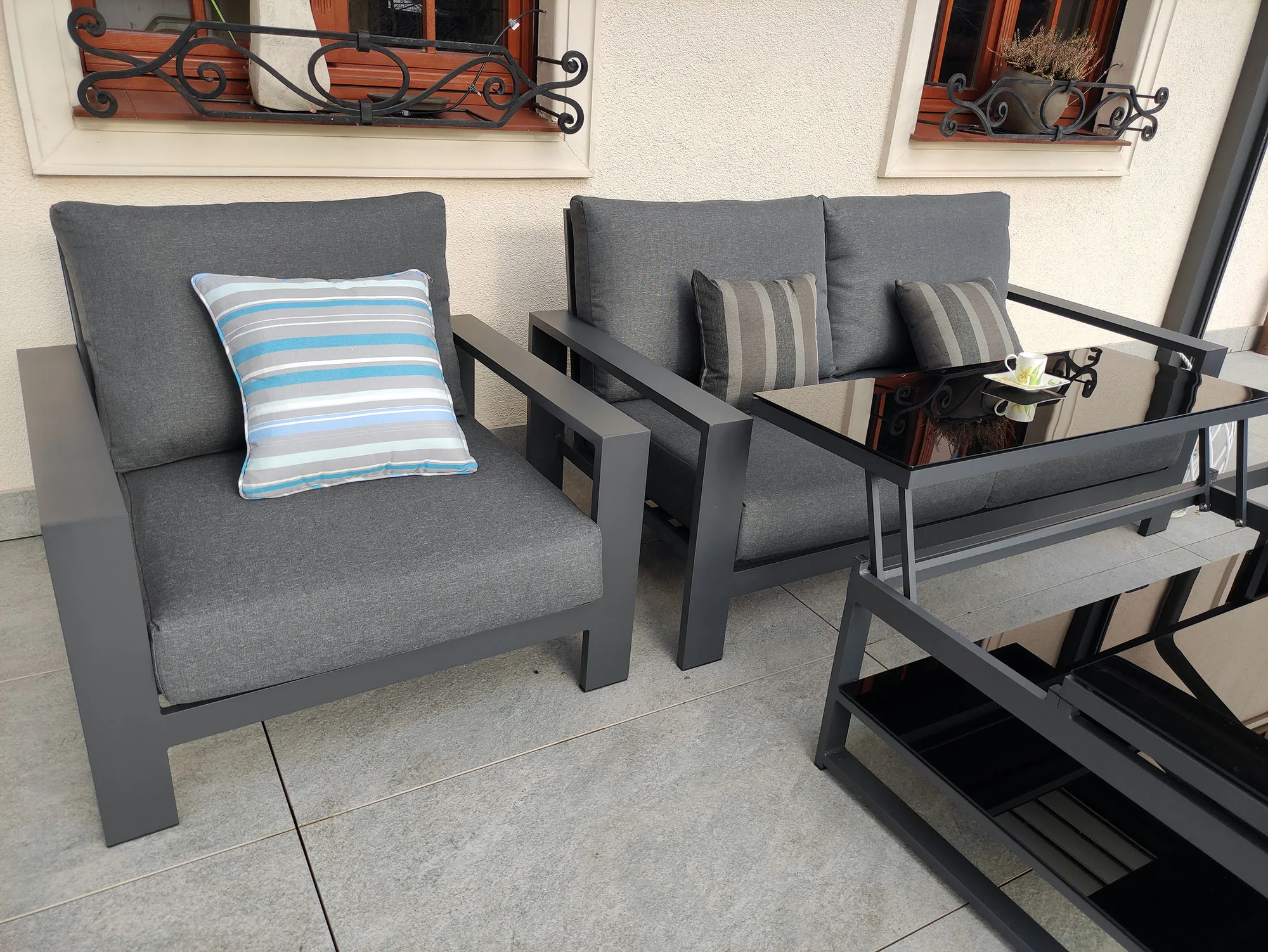 RAGNAR 2 — kompletny zestaw mebli ogrodowych aluminiowych