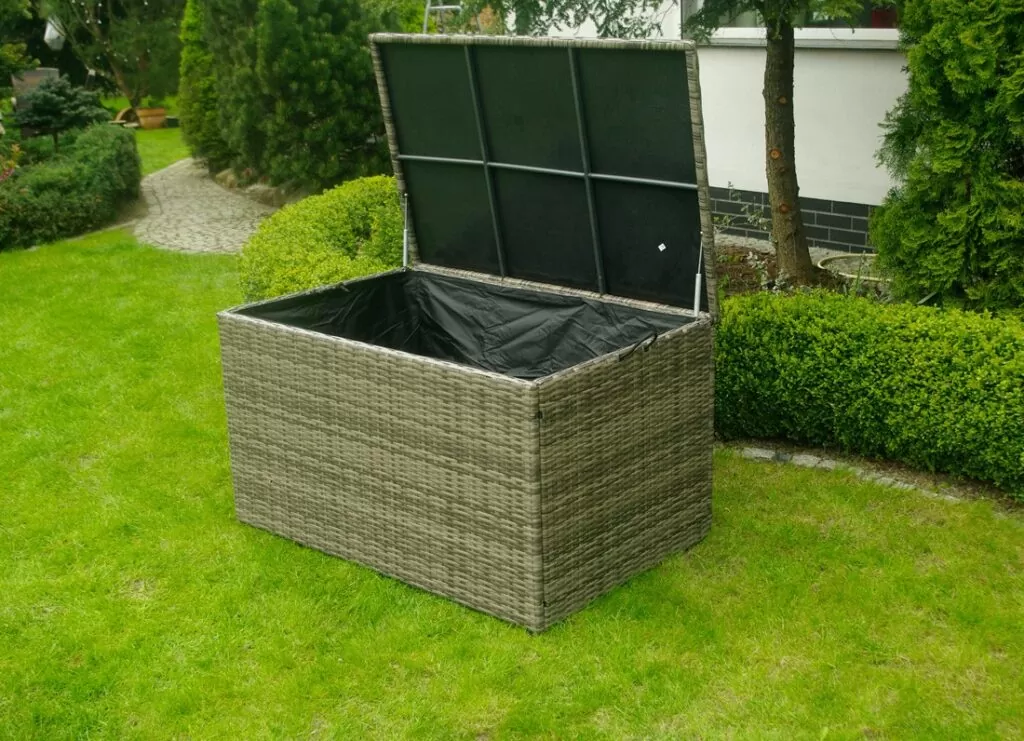 BOX BIG brąz-mat — detal plecionki technorattanowej