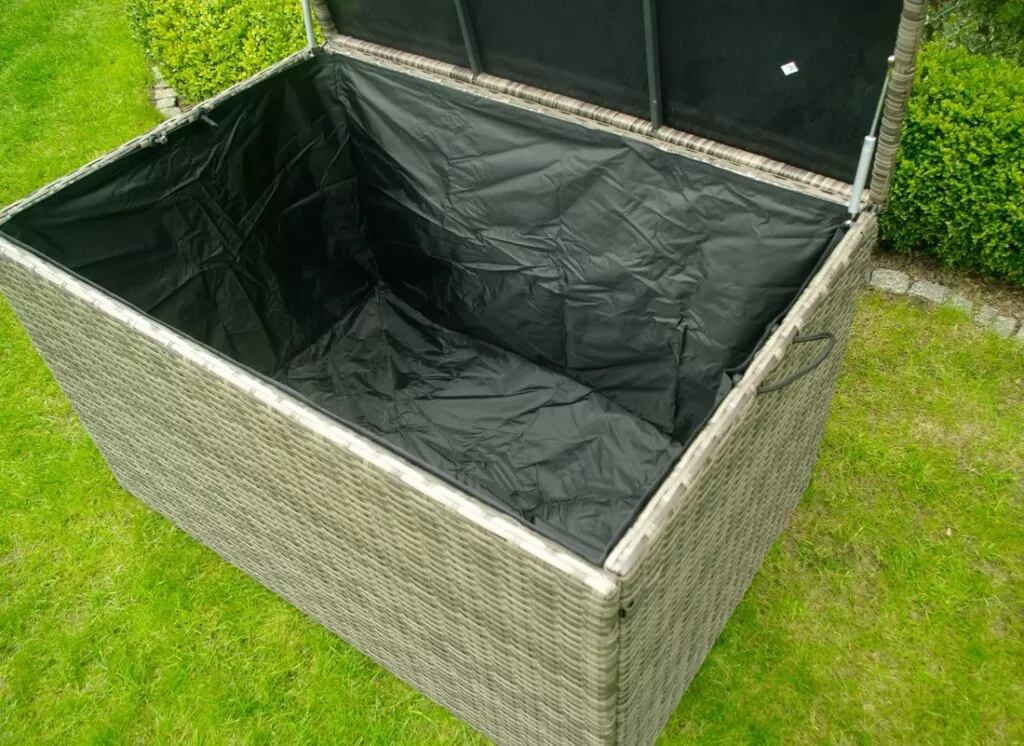 BOX BIG brąz-mat — skrzynia ogrodowa na poduszki pełna