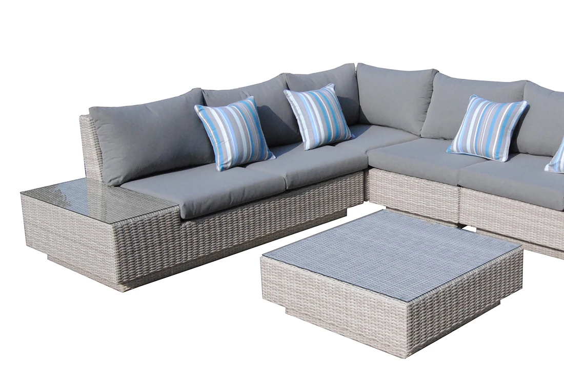 CALABRIA jasny szary — wbudowane stoliki boczne w zestawie